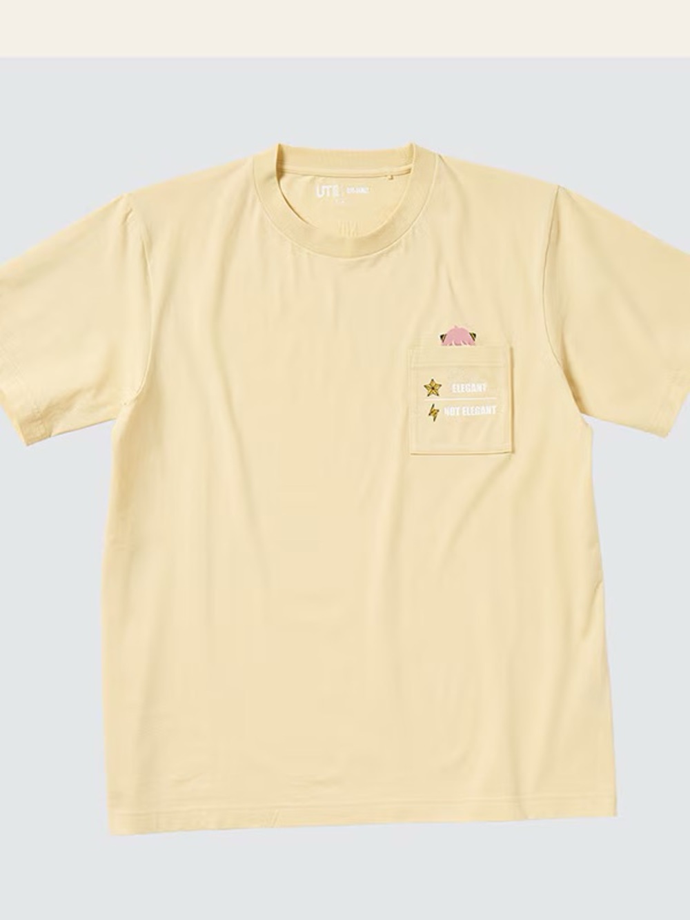 Uniqlo UT SPY X FAMILY Pale Yellow Pocket Tee with ANYA